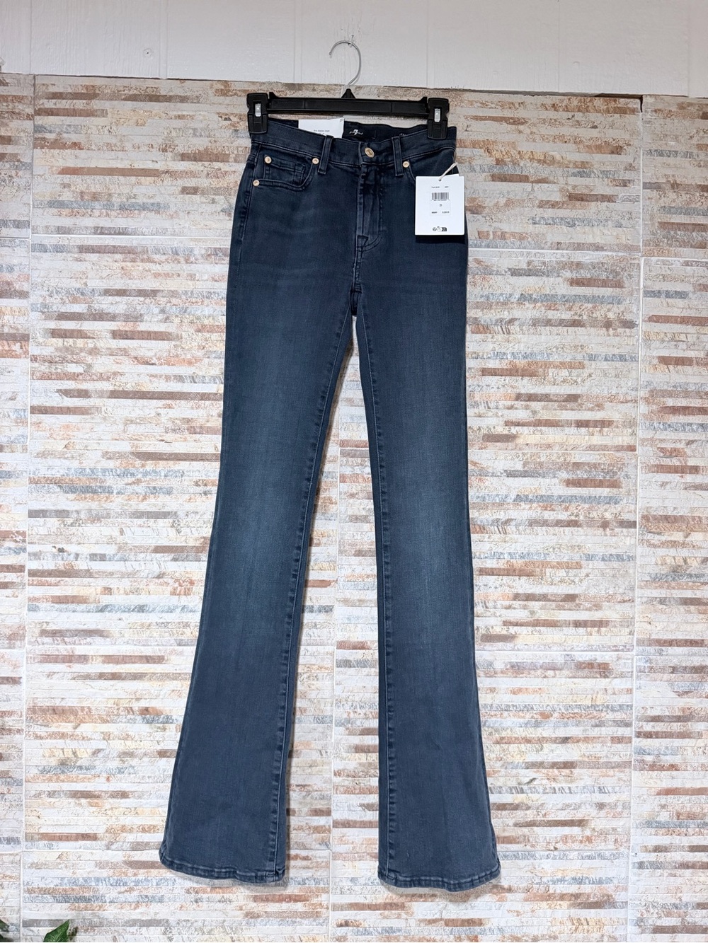 7 For All Mankind Faded Black Boot-Cut Jeans